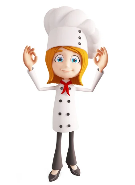Chef-kok karakter met beste teken — Stockfoto