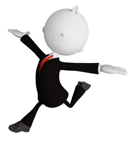 Business character with running pose — Stock Photo, Image