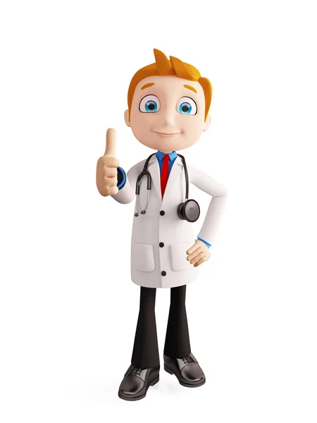 Arzt mit erhobenem Daumen — Stockfoto