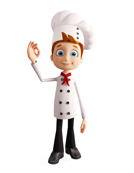 Chef character with best sign — Stock Photo, Image