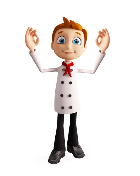 Chef character with best sign — Stock Photo, Image