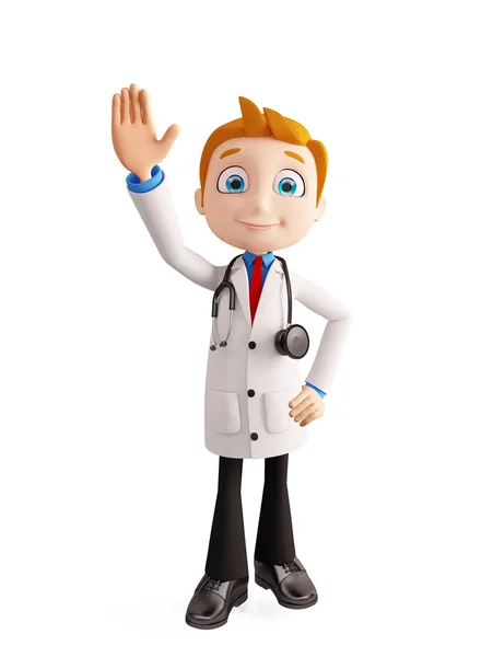 Doctor with saying hi pose — Stock Photo, Image