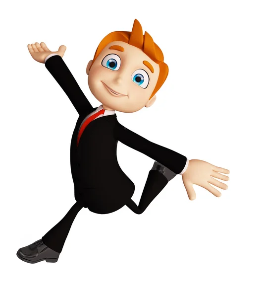 Businessman with running pose — Stock Photo, Image