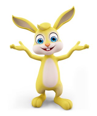 Paskalya tavşanı sunu poza sahip