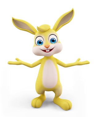 Paskalya tavşanı sunu poza sahip