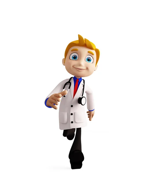 Doctor with running pose — Stock Photo, Image