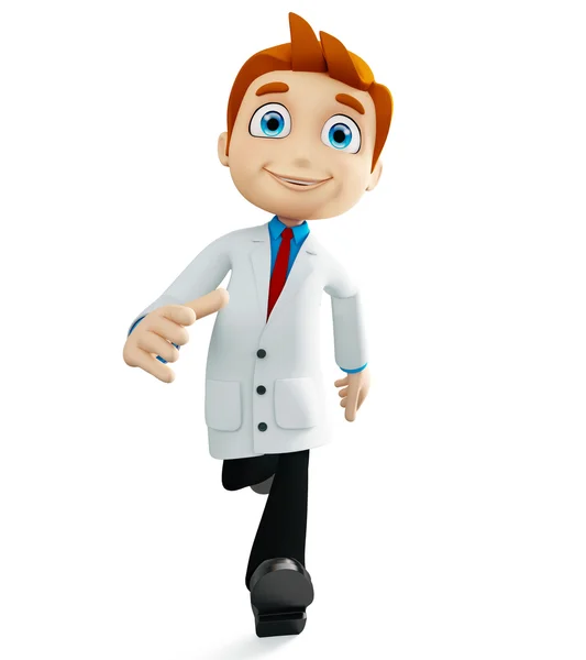 Doctor with running pose — Stock Photo, Image