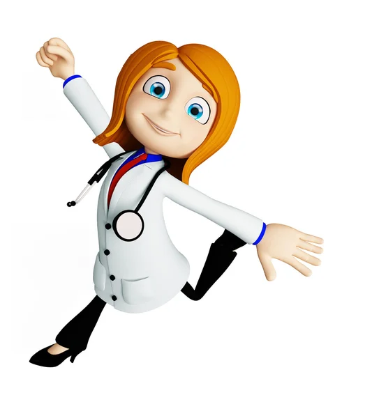 Doctor with running pose — Stock Photo, Image