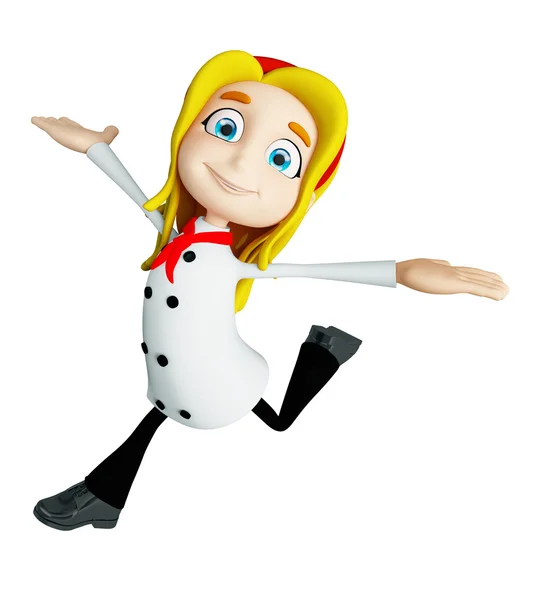 Chef character with running pose — Stock Photo, Image