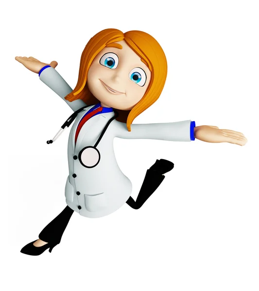 Doctor with running pose — Stock Photo, Image