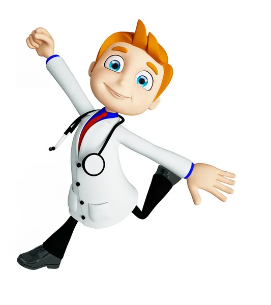 Doctor with running pose — Stock Photo, Image