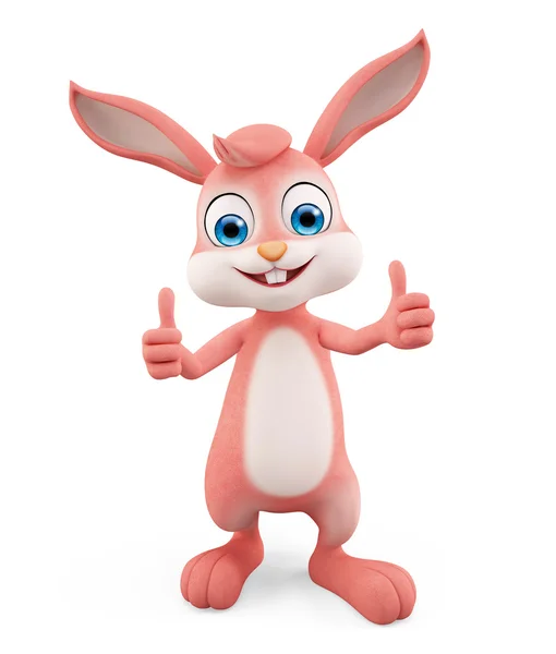 Conejo de Pascua con pulgares hacia arriba pose —  Fotos de Stock