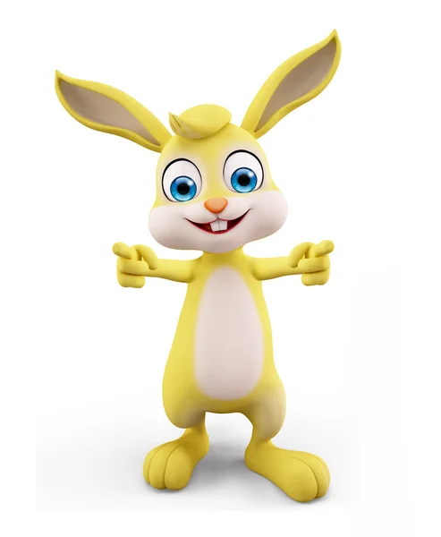 Easter Bunny met aanwijsapparaat pose — Stockfoto