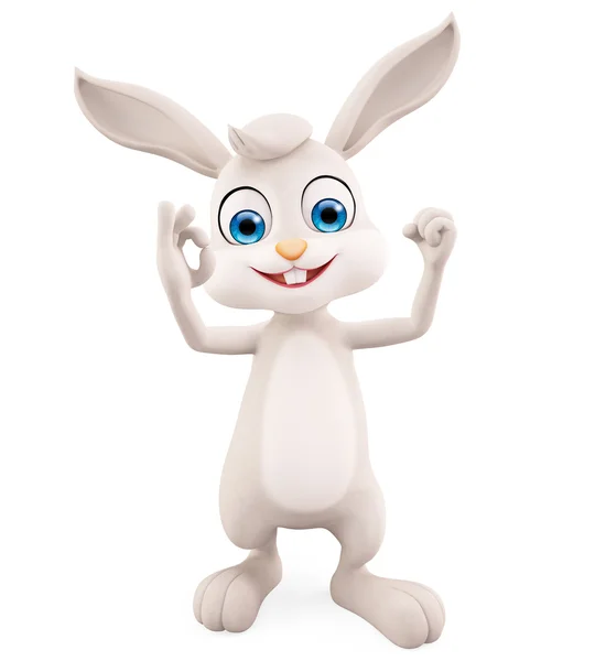 Paskalya tavşanı en iyi işareti ile poz — Stok fotoğraf