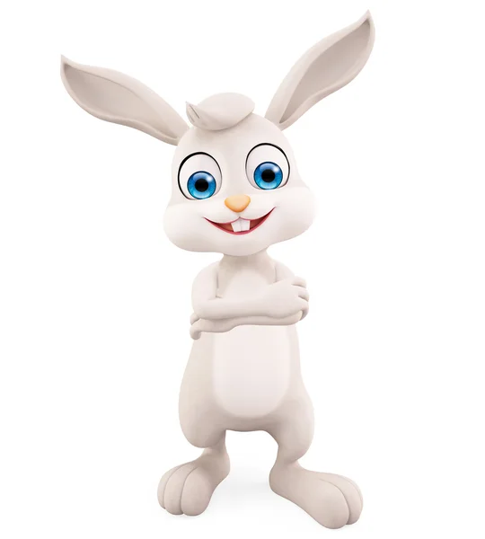 Easter Bunny with folding hand pose — Stock Photo, Image