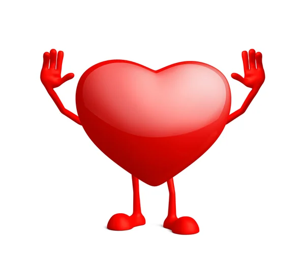 Heart character with saying hi pose — Stock Photo, Image