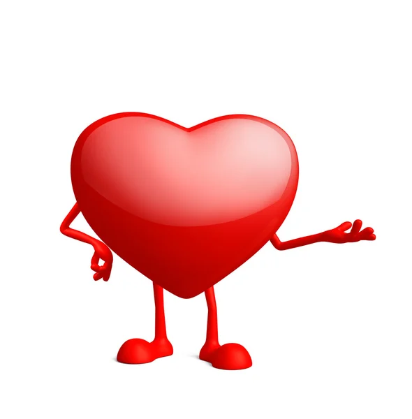 Heart character with presentation pose — Stock Photo, Image