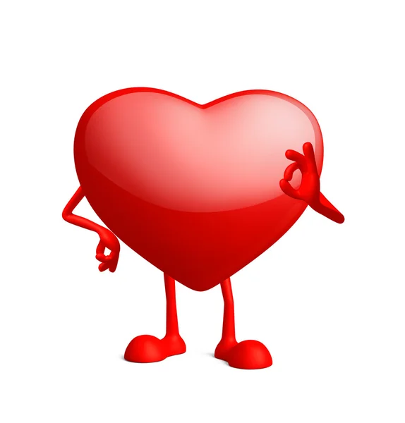 Heart character with best sign — Stock Photo, Image