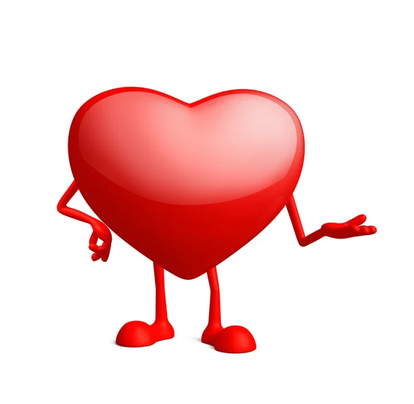 Heart character with presentation pose — Stock Photo, Image