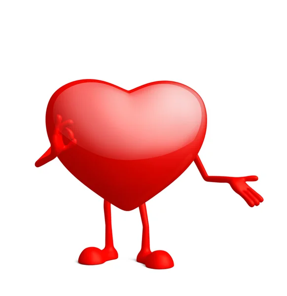 Heart character with best sign pose — Stock Photo, Image