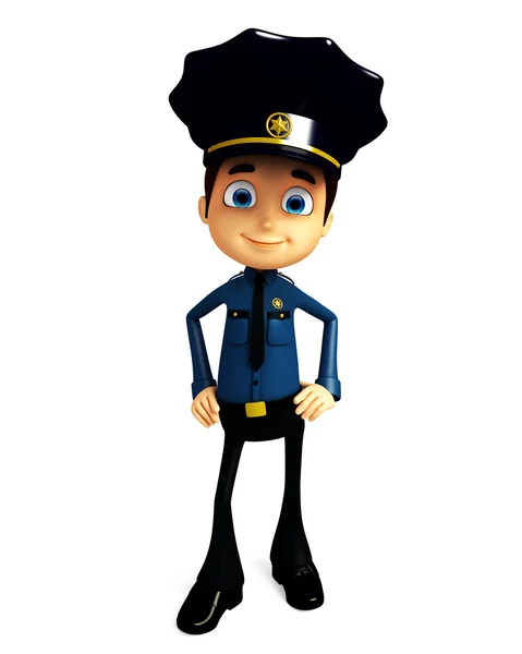 Policial com pose de pé — Fotografia de Stock