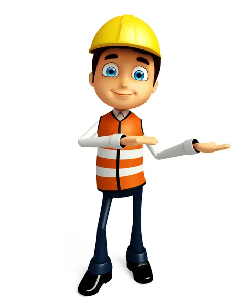 Worker with presentation pose — Stock Photo, Image