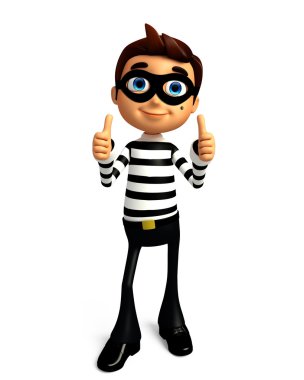 Hırsız karakteri ile poz Yaşasın