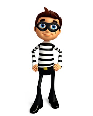 Hırsız karakteri ayakta poz ile