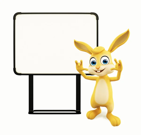 Easter Bunny with signboard — Stock Photo, Image