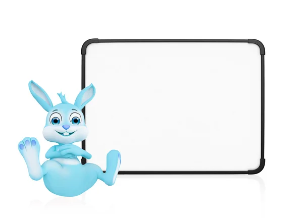 Easter Bunny with signboard — Stock Photo, Image