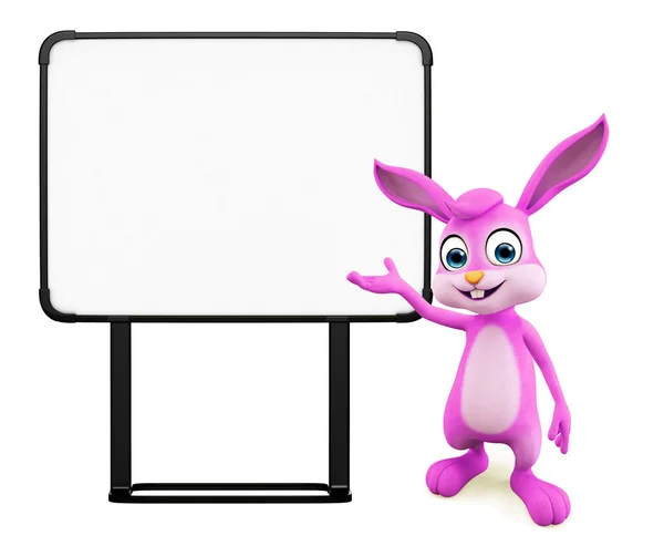 Easter Bunny with sign board — Stock Photo, Image