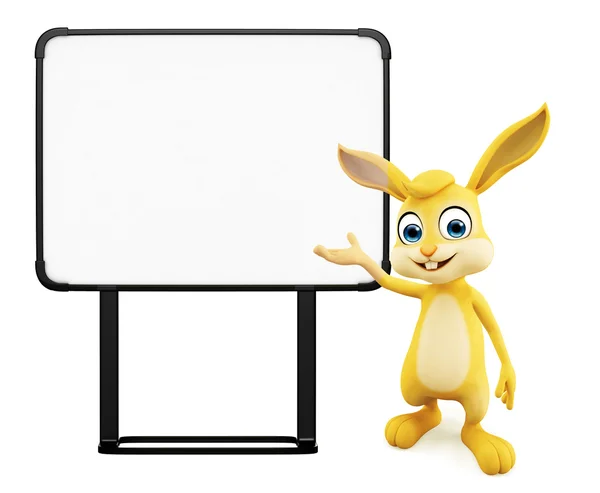 Easter Bunny with sign board — Stock Photo, Image