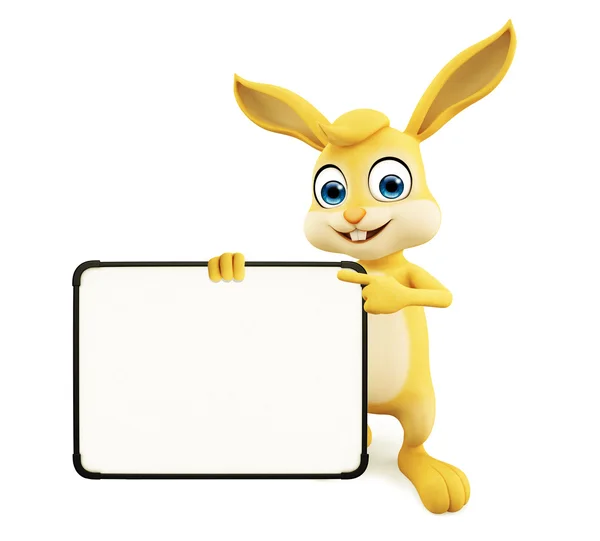 Easter Bunny with sign board — Stock Photo, Image