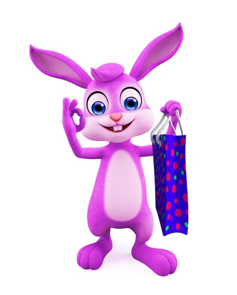 Paskalya tavşanı alışveriş çantası ile