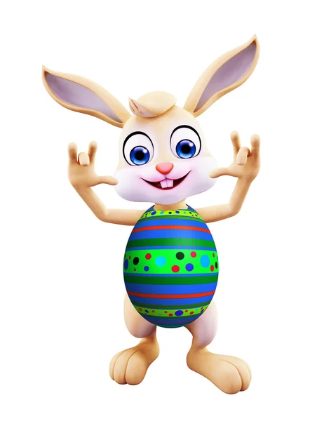 Easter bunny with funny pose — Stock Photo, Image