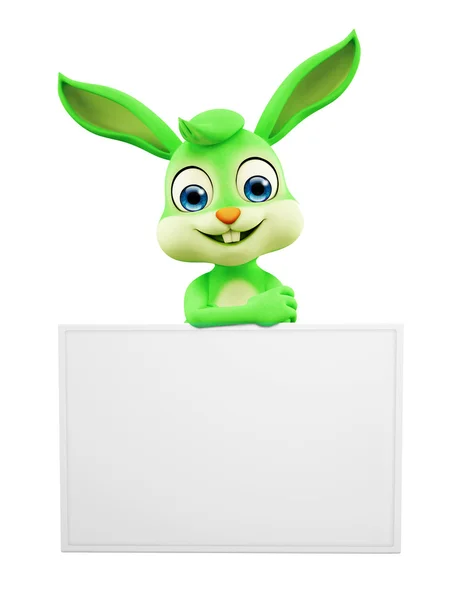 Easter Bunny with sign board — Stock Photo, Image