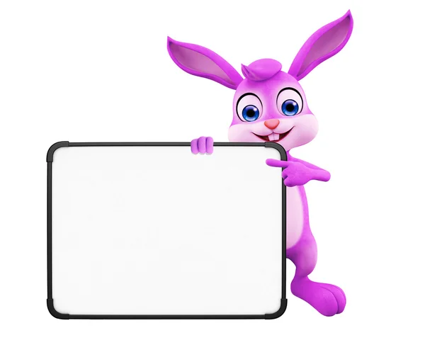 Easter Bunny with sign board — Stock Photo, Image