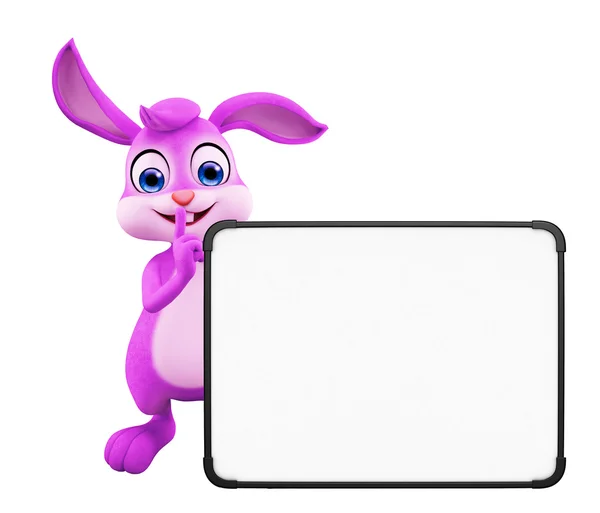 Easter Bunny with sign board — Stock Photo, Image