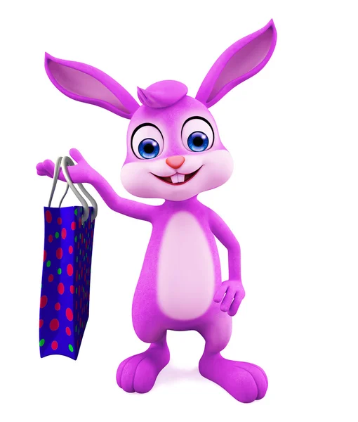 Пасхальный кролик с сумкой — стоковое фото