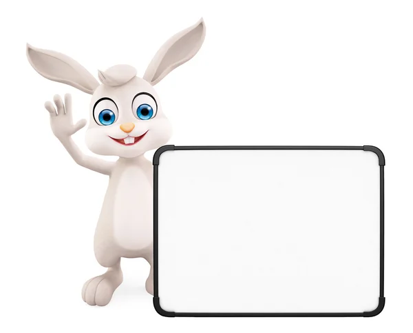 Easter Bunny with sign board — Stock Photo, Image