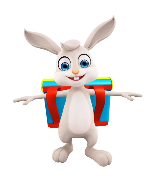 复活节兔子与书包 — 图库照片
