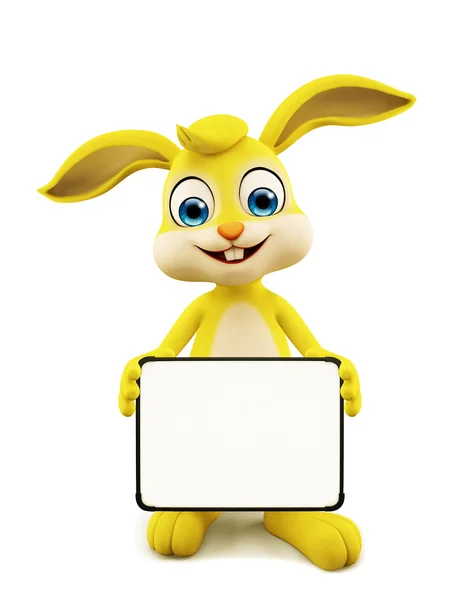 Easter Bunny with sign board — Stock Photo, Image