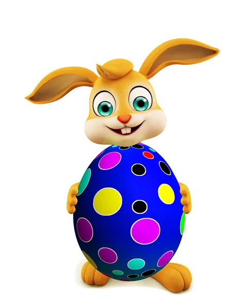 Easter Bunny met kleurrijke eieren Rechtenvrije Stockfoto's