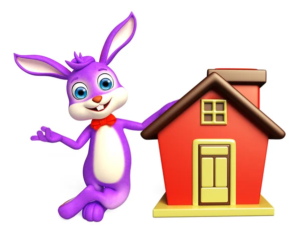 Easter bunny with Home — Stock Photo, Image