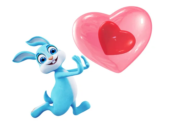 Coniglietto di Pasqua con Cuore — Foto Stock