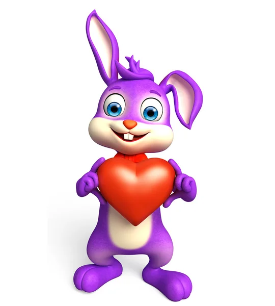 Пасхальный кролик с сердцем — стоковое фото