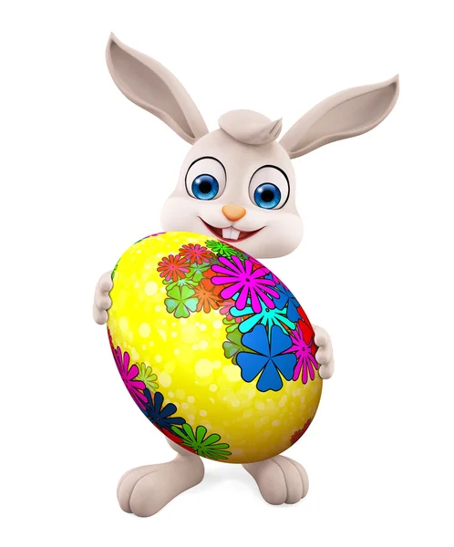 Easter bunny met eieren spelen Rechtenvrije Stockfoto's