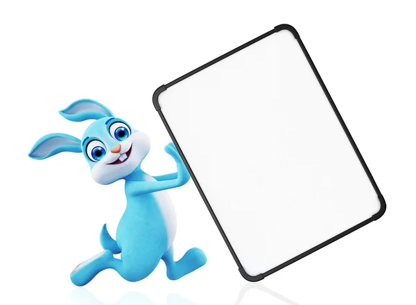 Easter bunny with sign board — Stock Photo, Image