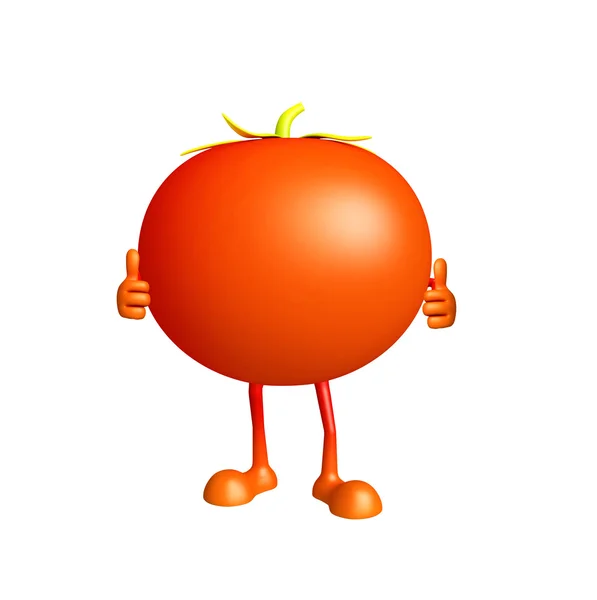 Tomato character with thumbs up pose — Stock Photo, Image