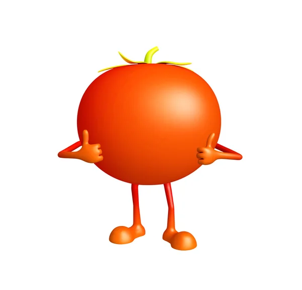 Tomato character with thumbs up pose — Stock Photo, Image